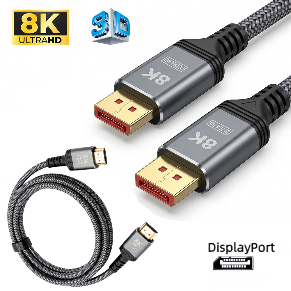 Cable DisplayPort a DisplayPort 8K Ultra HD Premium Trenzado 2 Metros s2085