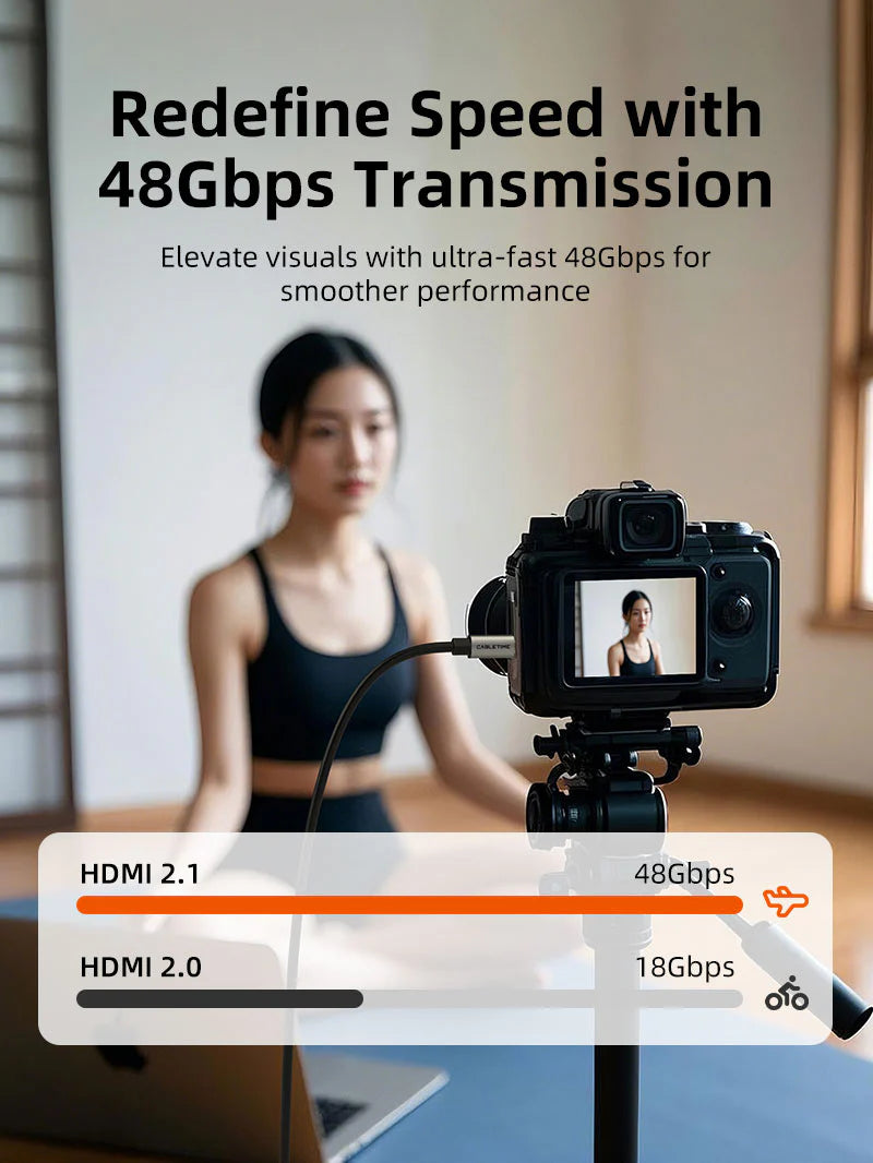 Cable Micro HDMI a HDMI 2.1 Bidireccional 8K a 60Hz 48Gbps CABLETIME de 1.5 Metros S0923
