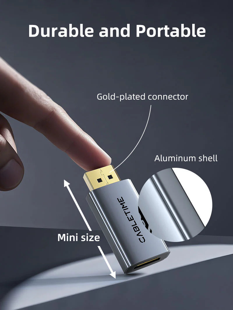 Adaptador DisplayPort Macho a HDMI Hembra 4K a 60Hz CABLETIME de Aluminio S2170