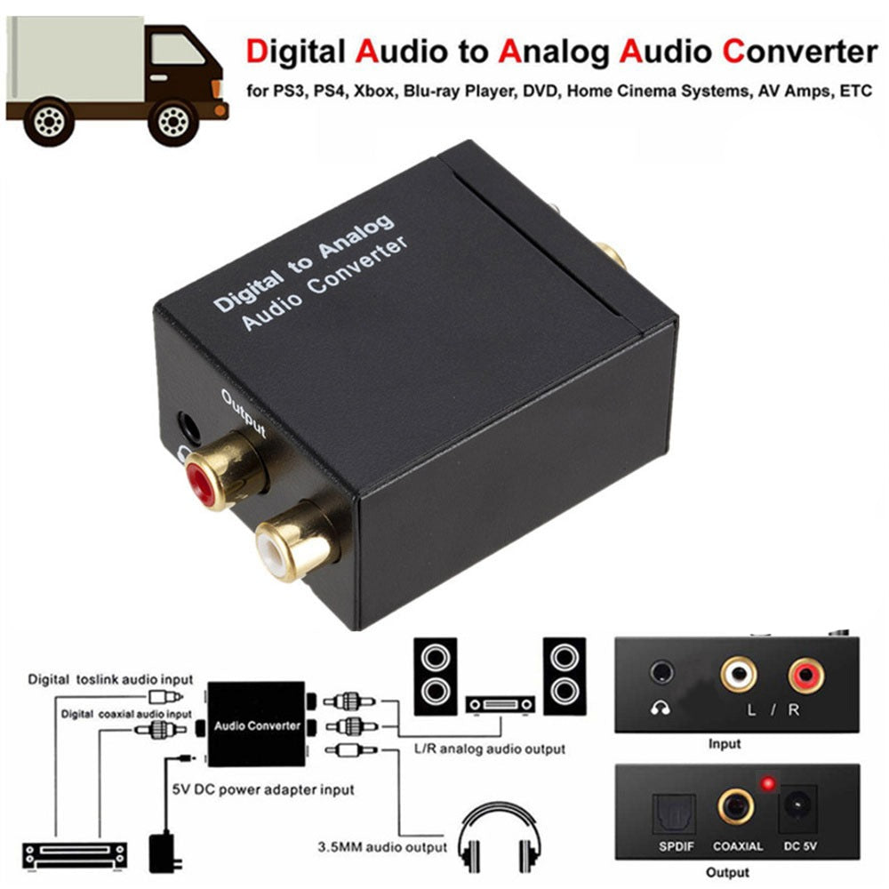 Kit Convertidor de Audio Optico Digital a RCA 3.5mm + 3 cables S1149