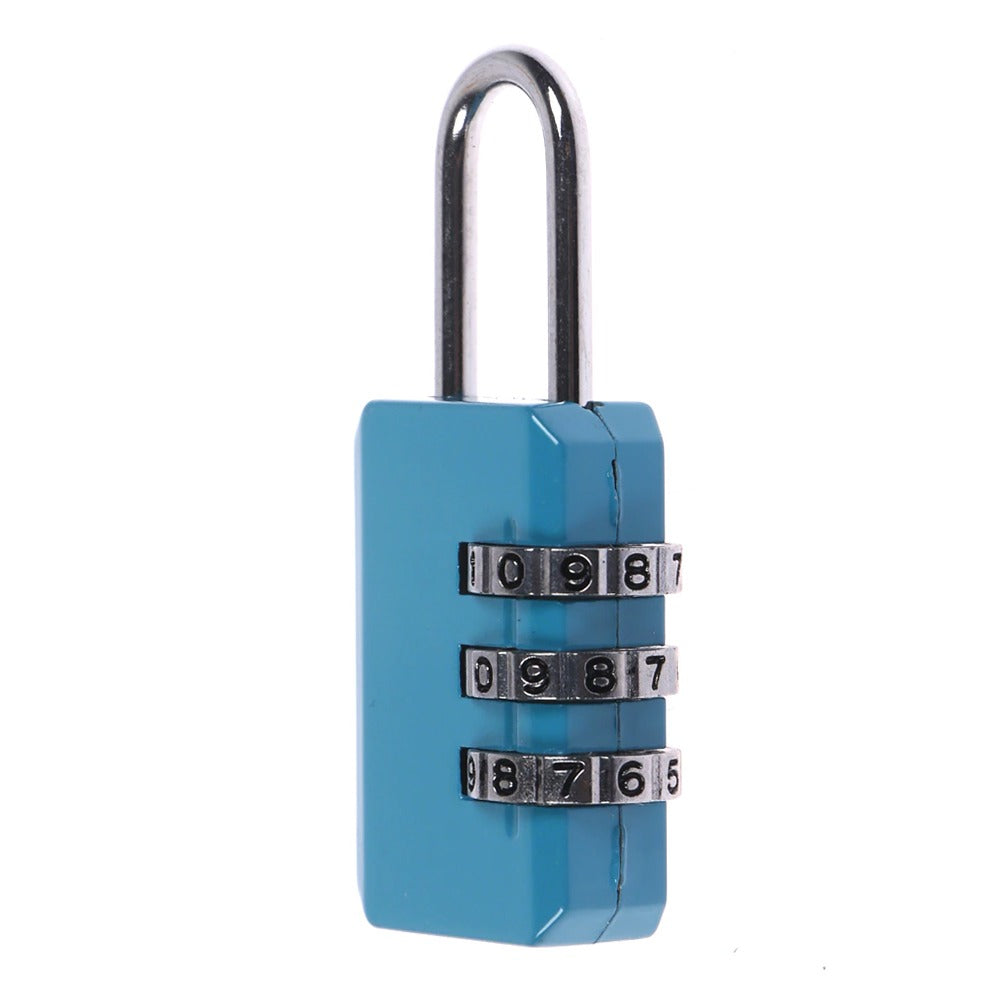 Candado de Seguridad de 3 Dígitos para Mochilas y Maletas Azul S1114-1