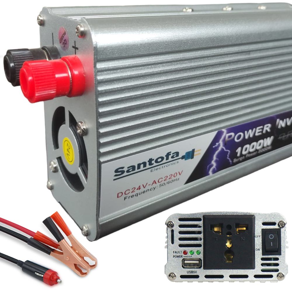 Inversor de Corriente Para Auto De 24v a 220v Usb 1000w SANTOFA S1320