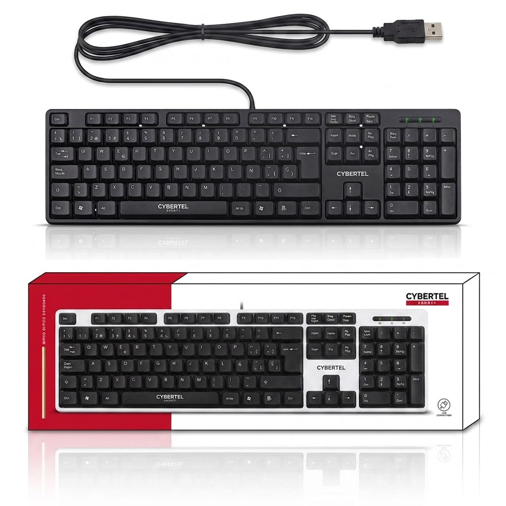 Teclado Multimedia USB Cybertel Ebony+ Negro Waterproof UV Teclas Semi Curvas CYB K105+ s2241