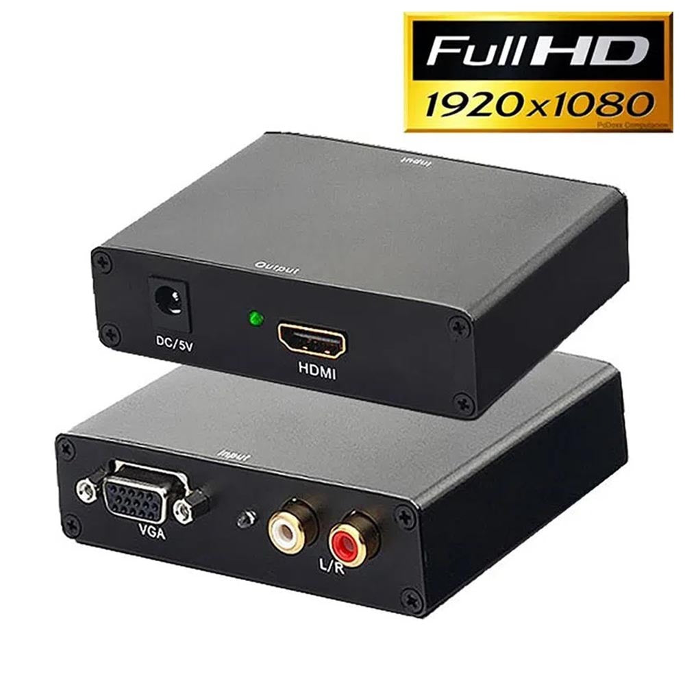 Convertidor VGA a HDMI metálico con audio activo S1226