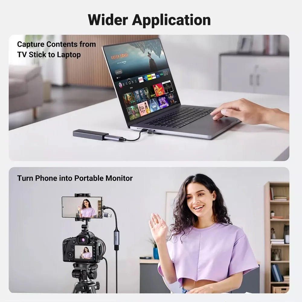 Capturadora de Video Usb 3.0 Hdmi Capture 4k UGREEN 2 en 1 Tipo C USB S1646