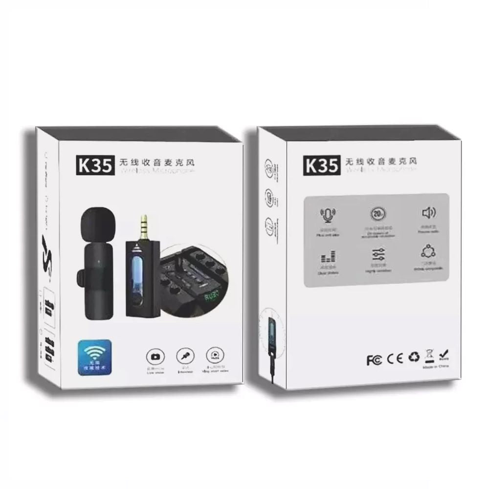 Doble Mini Micrófono Solapa inalámbrico recargable plug 3.5m android S1251