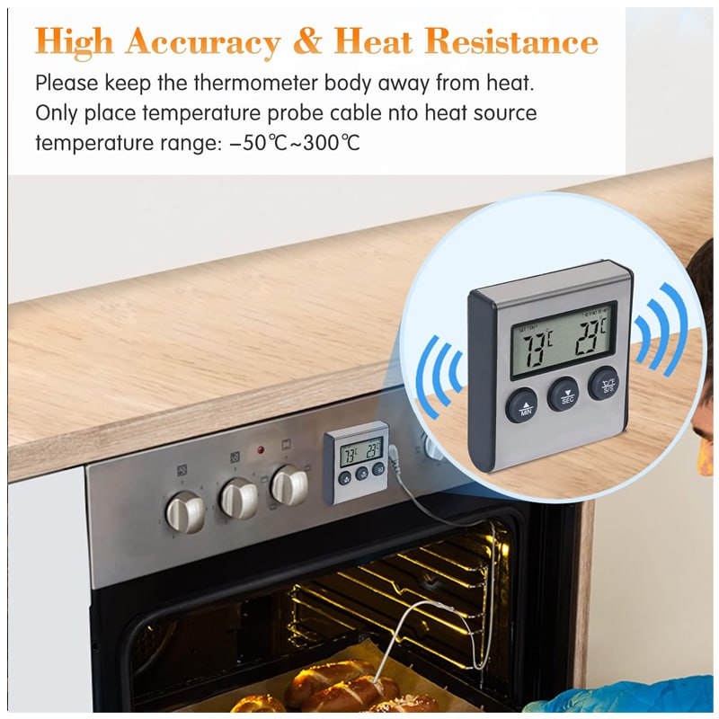 Termometro Digital Cocina Liquidos Solidos Carnes Aceite Alarma Sonda S1621
