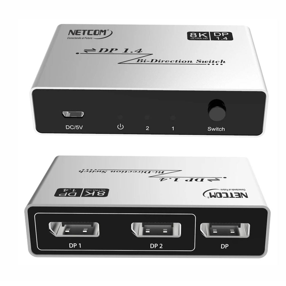 Switch Splitter DisplayPort V1.4 Bidireccional 8k NETCOM S1321