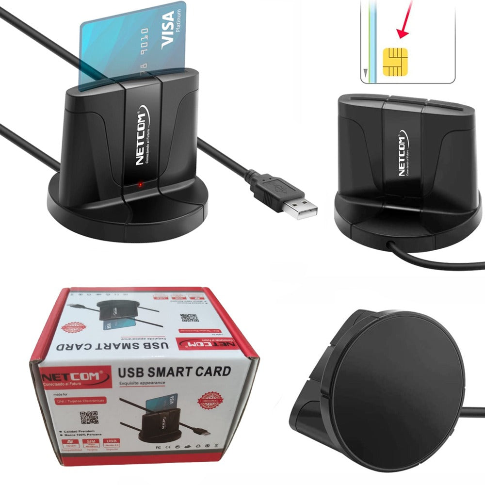 Lector de DNI Electrónico Smart Card NETCOM USB 2.0 S1105