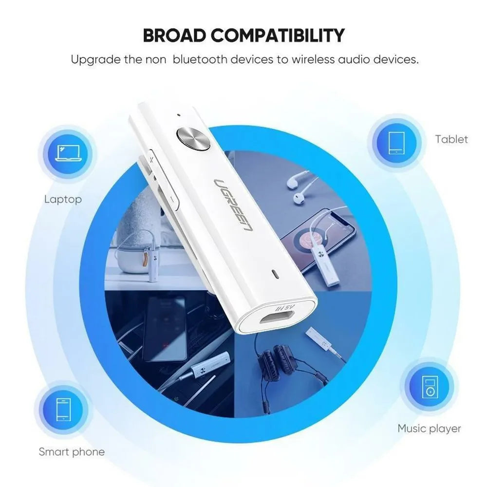 Adaptador Receptor Bluetooth 5.0 UGREEN HiFi Wireless 3.5mm AUX Audio S1658