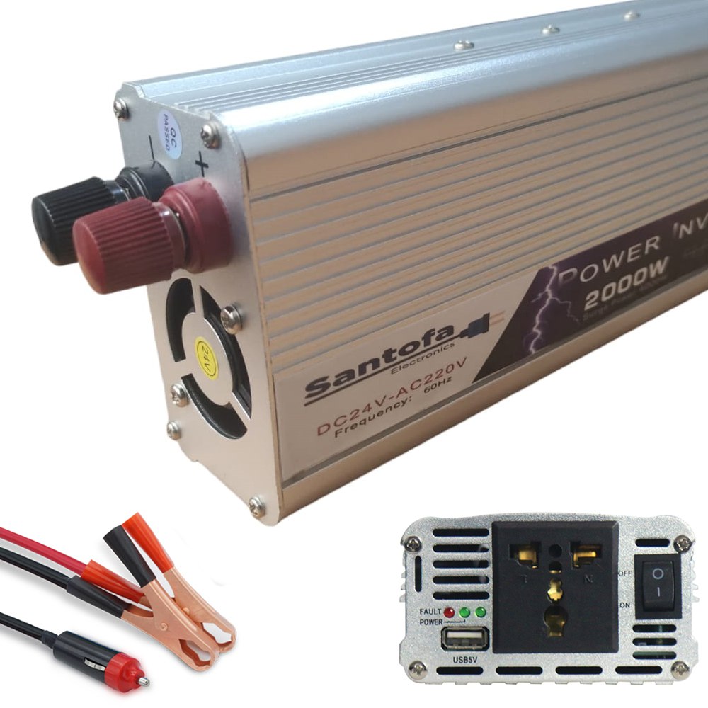 Inversor de Corriente Para Auto de 24v a 220v Usb 2000w SANTOFA S1381