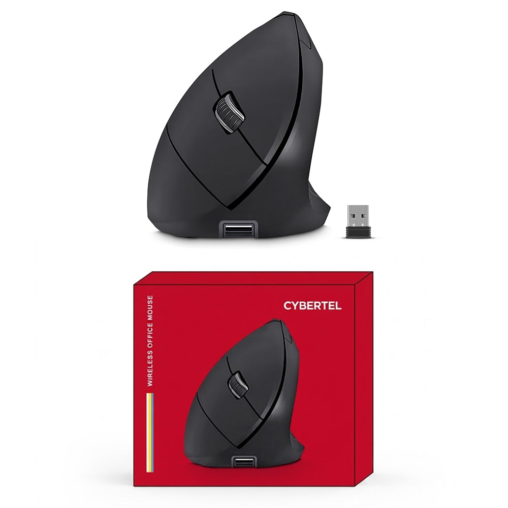 Mouse Vertical Inalámbrico Cybertel Vertikal Recargable USB-C RGB Click Silencioso 1600DPI CYB M503RX s2246