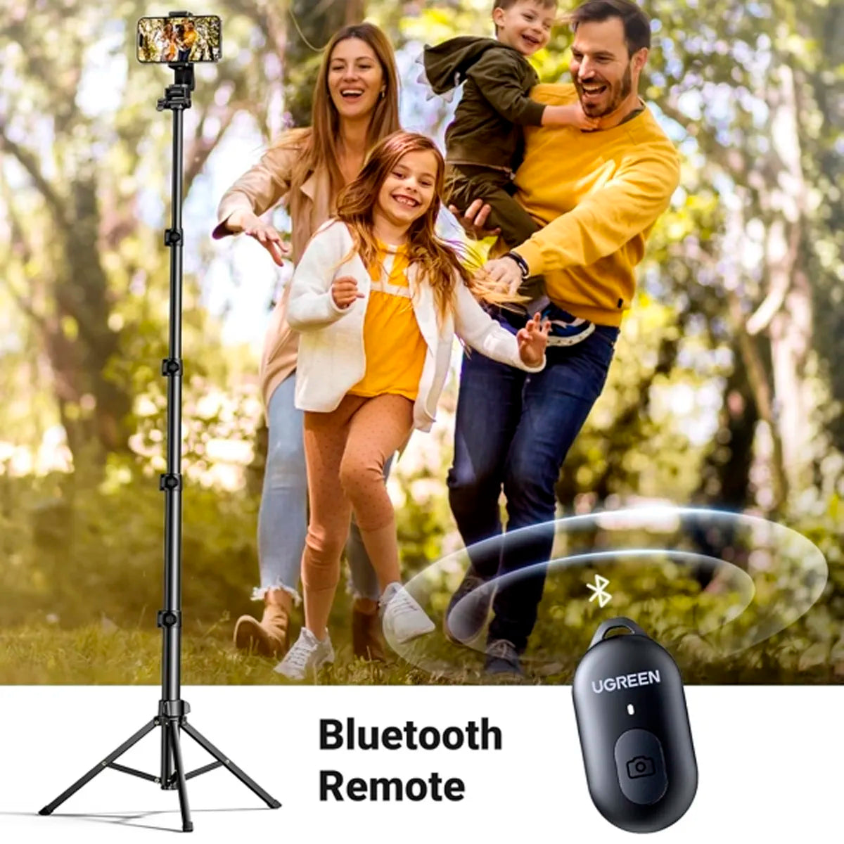 Trípode Selfie Stick Bluetooth Ugreen 1.7 Metros con Control Remoto S2203