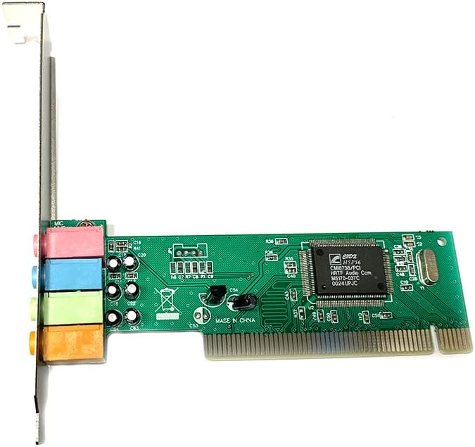 Tarjeta de Sonido PCI 4.1 Canales CMI8738 32-Bit 3.5mm Mic Line SPK1 SPK2 con Driver CD s2261