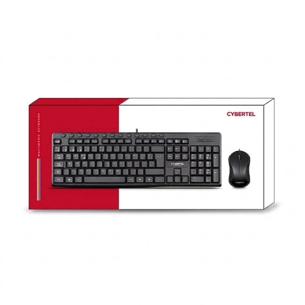 Kit Multimedia Teclado y Mouse USB Cybertel Hamilton 13 Botones Dedicados UV Waterproof 1000DPI CYB T109 s2242