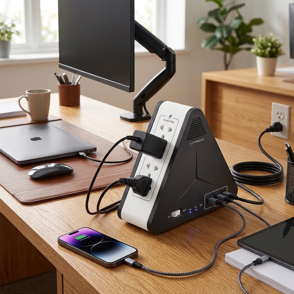 Estabilizador Regulador de Voltaje Power Lite Simetric PLI-1111U 1100VA 500W 8 Tomas 4 Puertos USB Type-C s2248