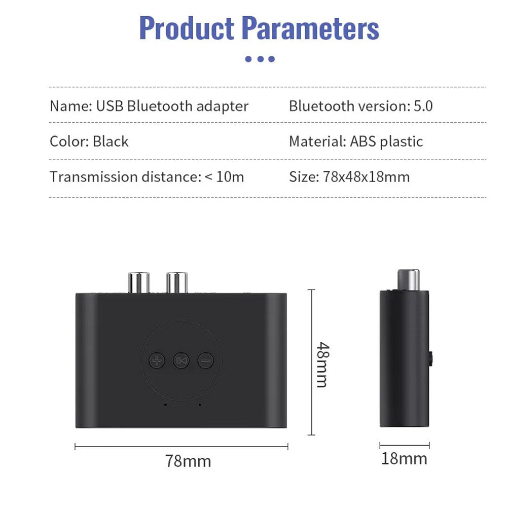 Adaptador Receptor Bluetooth 5.2 USB 2.0 RCA NFC 3.5mm S1641