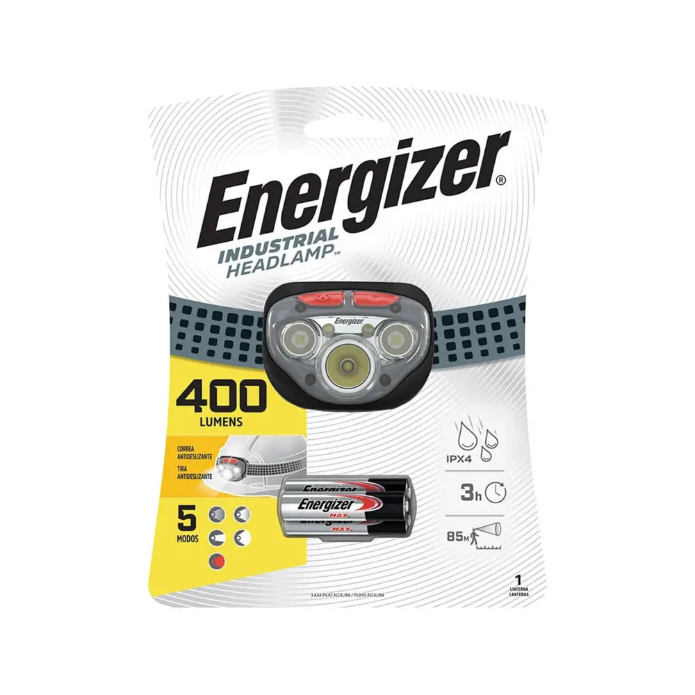 Linterna Frontal ENERGIZER 400 Lumenes 5 modos IPX4 85 mts S1849