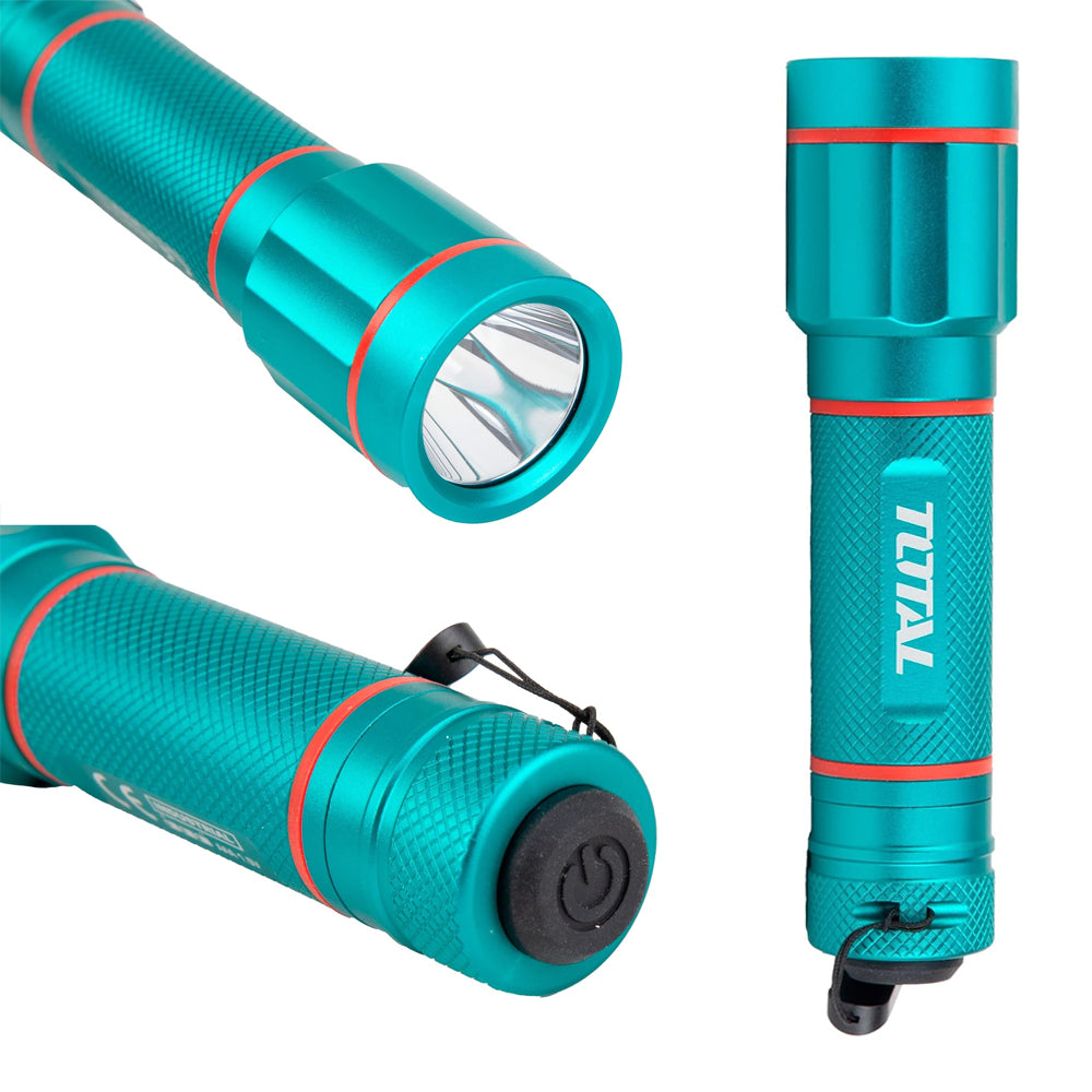 Linterna de Mano Táctica TOTAL 450 Lúmenes LED 160m Aleación de Aluminio IPX4 Industrial TFL013AAA58 S2307
