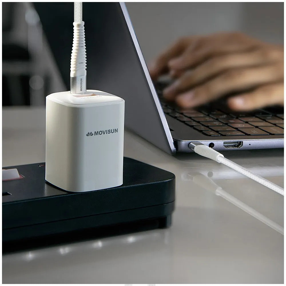 Cargador USB Tipo C MOVISUN MPD 30 USB 3.0 Carga Rapida 30W Cable 1.2m S1654