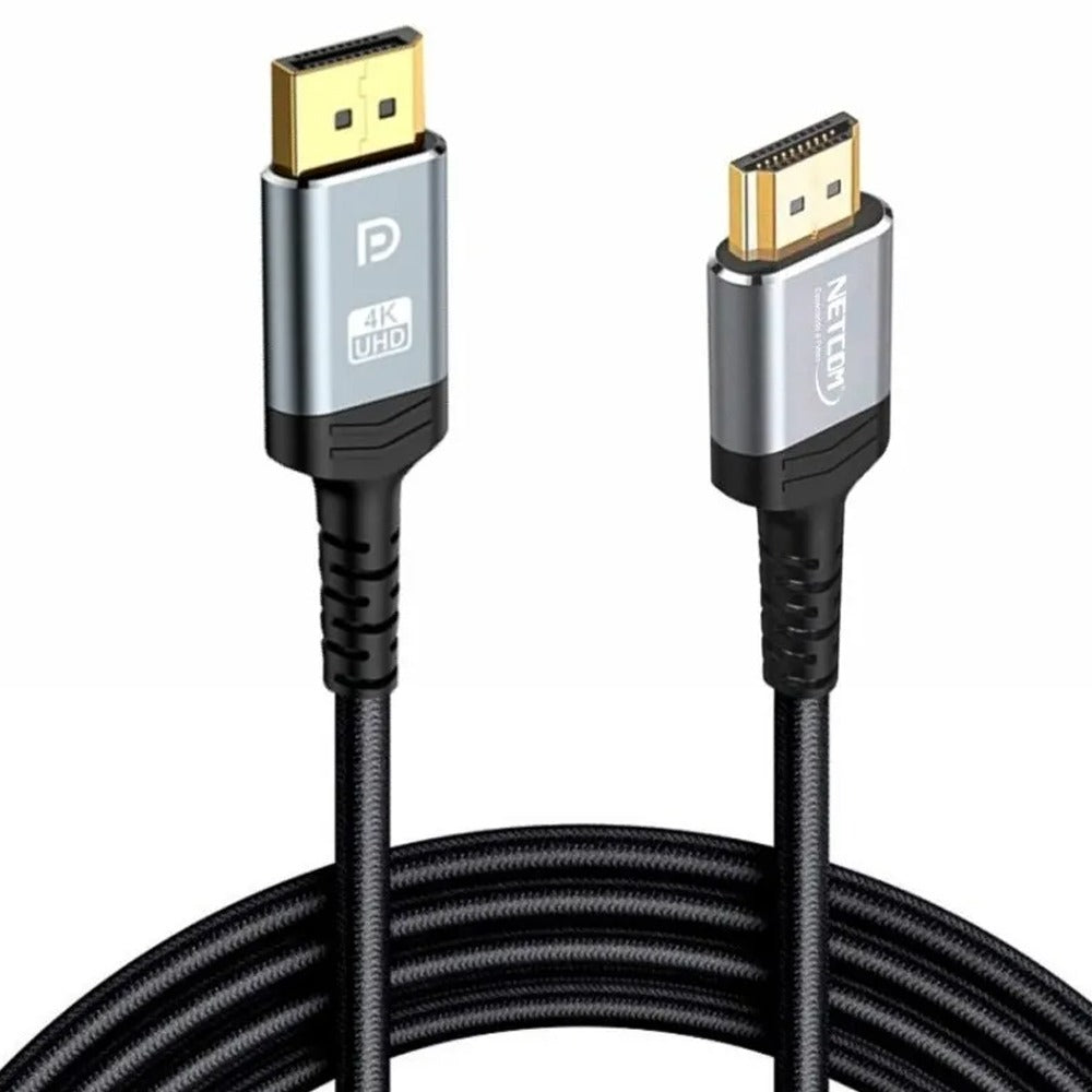 Cable Displayport a HDMI Netcom Macho 1.8 Metros 4k DP a HDMI 60hz S1128