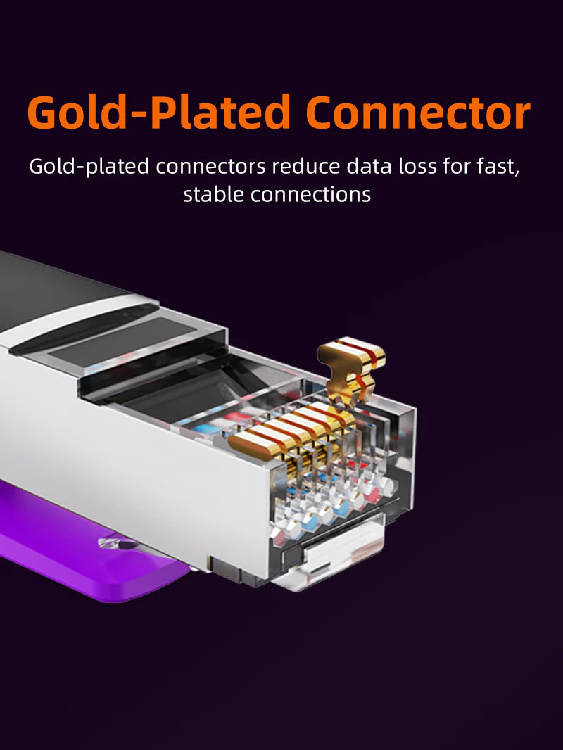 Cable de Red Ethernet Cat 8 Doble Blindaje 40Gbps 2000MHz CABLETIME de 2 Metros CN80L S2182