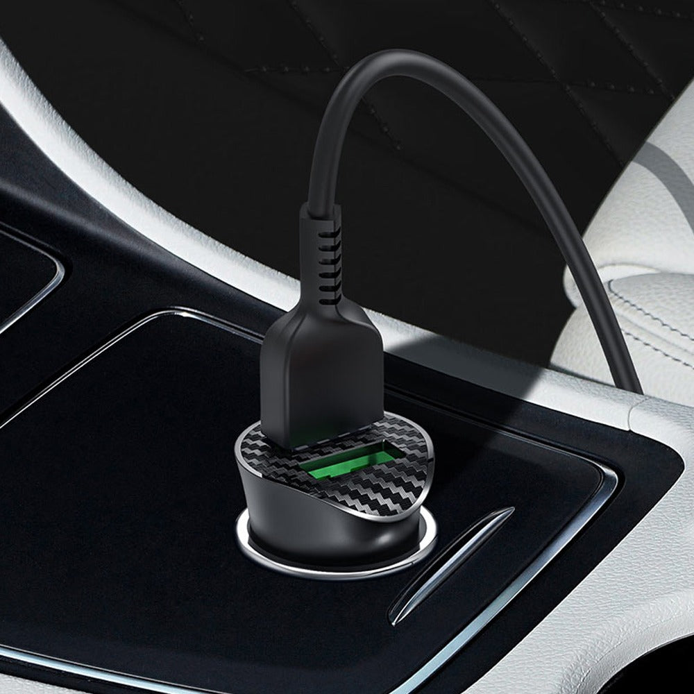 Cargador para Auto Hoco Z39 Dual USB 18W | QC 3.0 + Cable Micro USB S1108