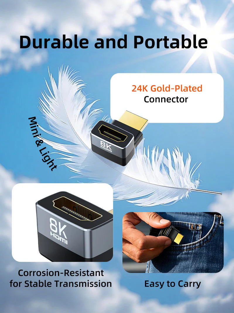 Adaptador HDMI 2.1 Macho a Hembra de 270 Grados 8K Ultra HD Codo CABLETIME S2169