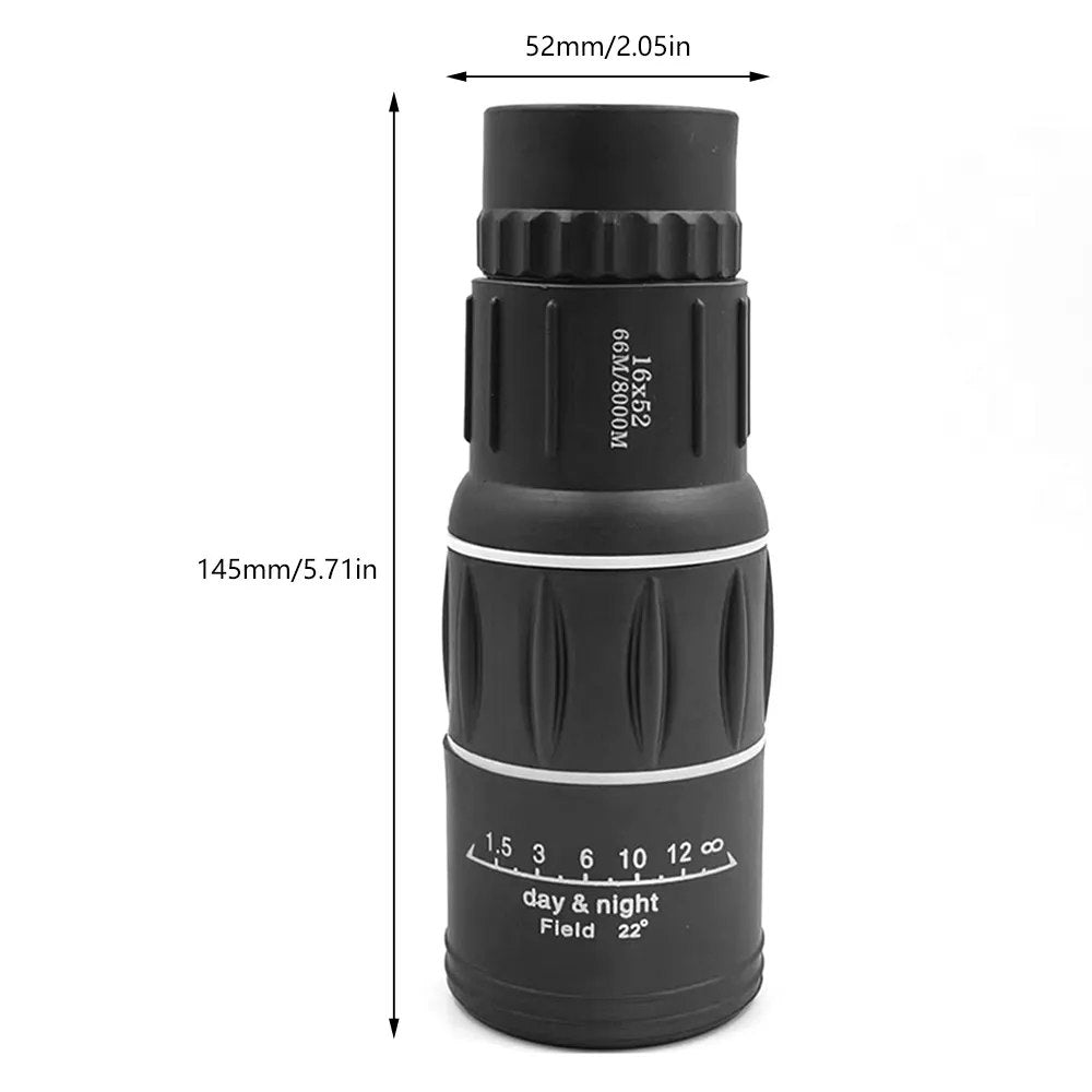 Telescopio monocular 16x52 doble enfoque óptico Zoom S1471