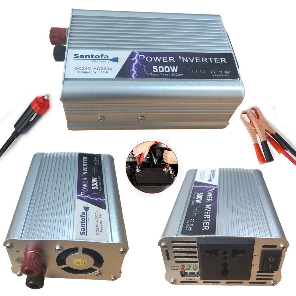 Inversor De Corriente Para Auto De 24v a 220v Usb 500w SANTOFA S1382