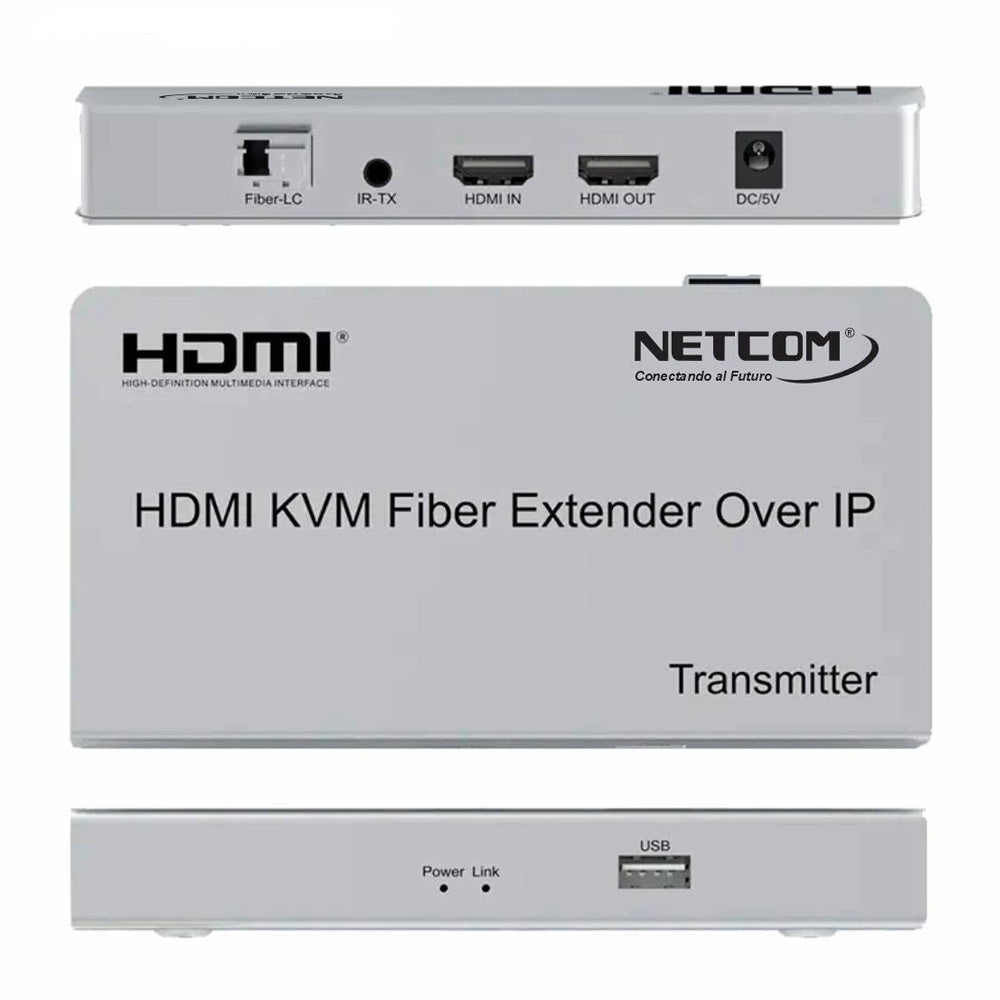Extensor HDMI por Fibra Óptica NETCOM 20Km Full HD 1080p KVM USB IR Loop Out LC Monomode Over IP S1577