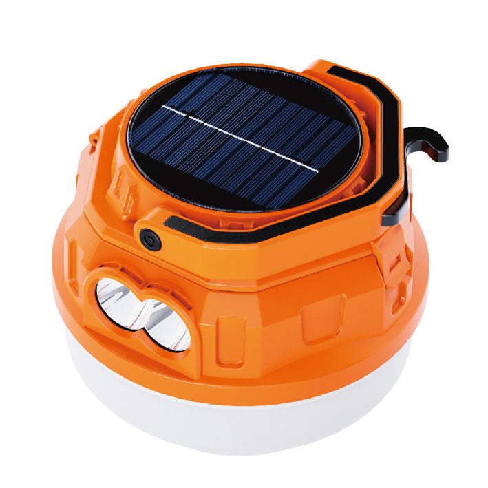 Foco Linterna LED Recargable Solar y USB 100W para Camping y Emergencias Naranja S2067