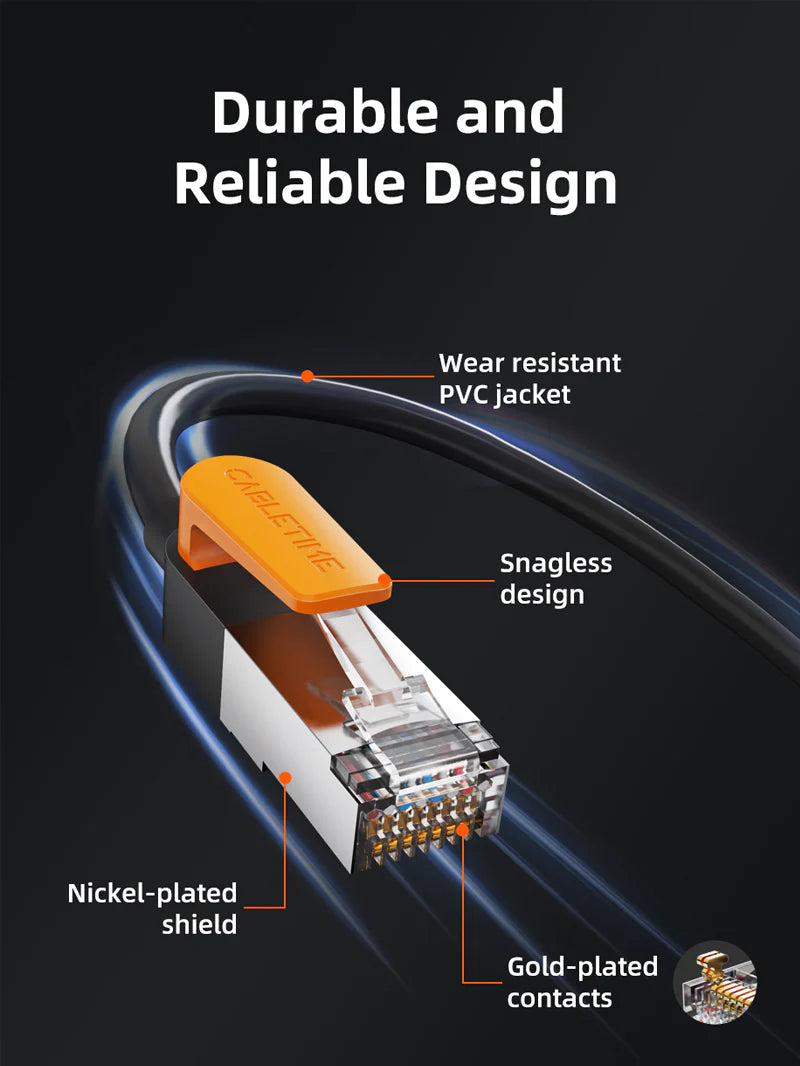 Cable de Red Ethernet Cat 6 FTP Blindado 1000Mbps 250MHz CABLETIME de 3 Metros CN61N S2185