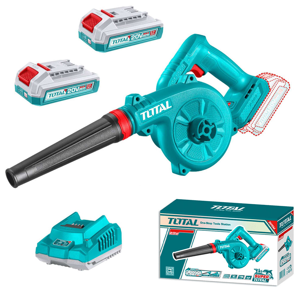 Sopladora Inalámbrica 20V TOTAL Motor Brushless 72 m/s con 2 Baterías 2.0Ah y Cargador Plataforma P20S TABLI20682 S2312