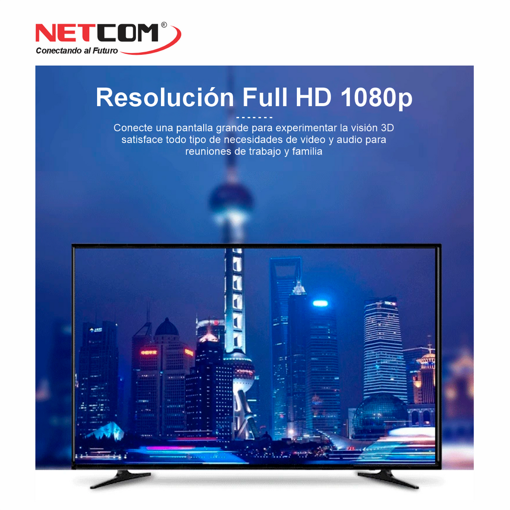 Extensor HDMI por Fibra Óptica NETCOM 20Km Full HD 1080p KVM USB IR Loop Out LC Monomode Over IP S1577