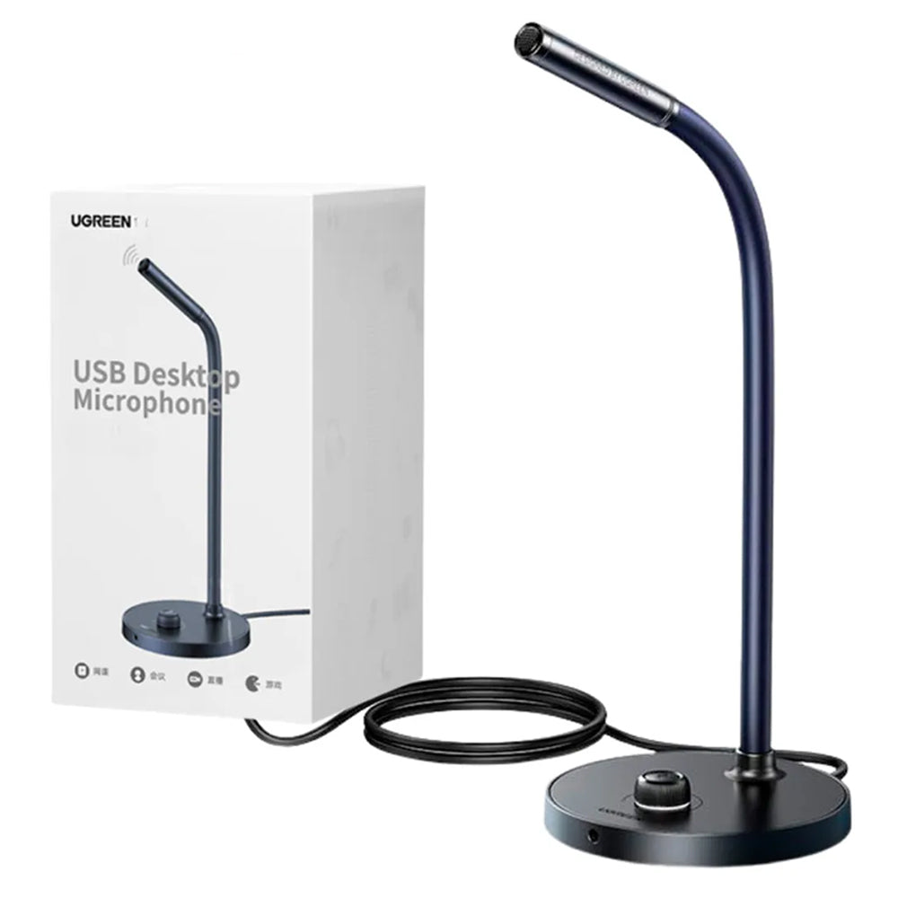 Micrófono de Escritorio USB UGREEN Cancelación de Ruido Cuello Flexible 360° Mute Rápido PC Mac 90416 S2300