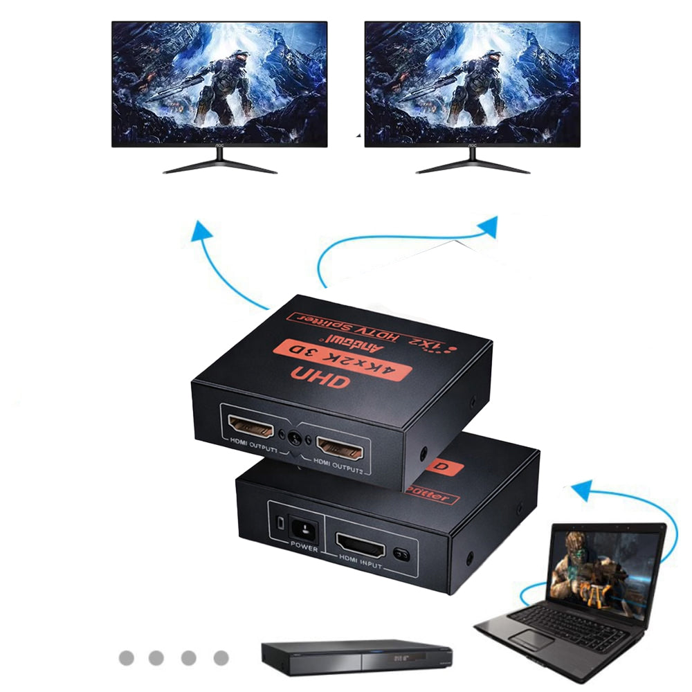 Splitter Divisor HDMI 1x2 Ultra HD 4K 3D ANDOWL(1 Entrada a 2 Salidas) s2079