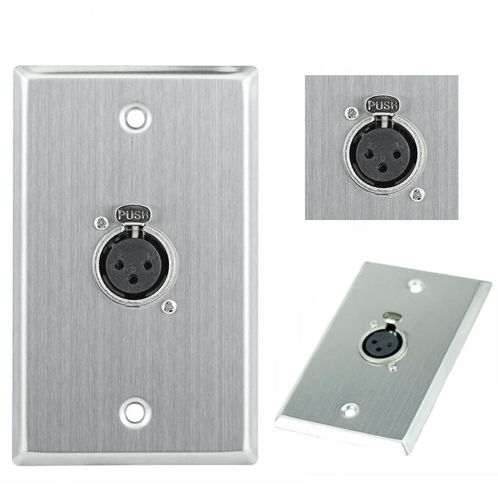 Placa de Pared con Conector XLR Hembra de 3 Pines NETCOM Faceplate para Audio S2061