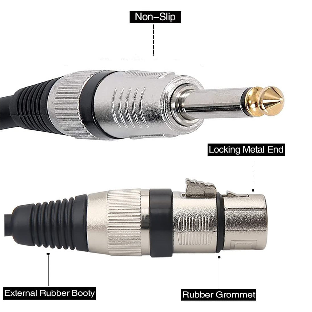 Cable de Audio Profesional Canon XLR Hembra a Plug 6.35mm de Alta Fidelidad 3 Metros S2135