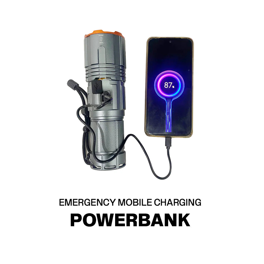 Linterna Táctica Multifunción 2 en 1 con Lámpara de Noche y Power Bank (7200mAh) s2075