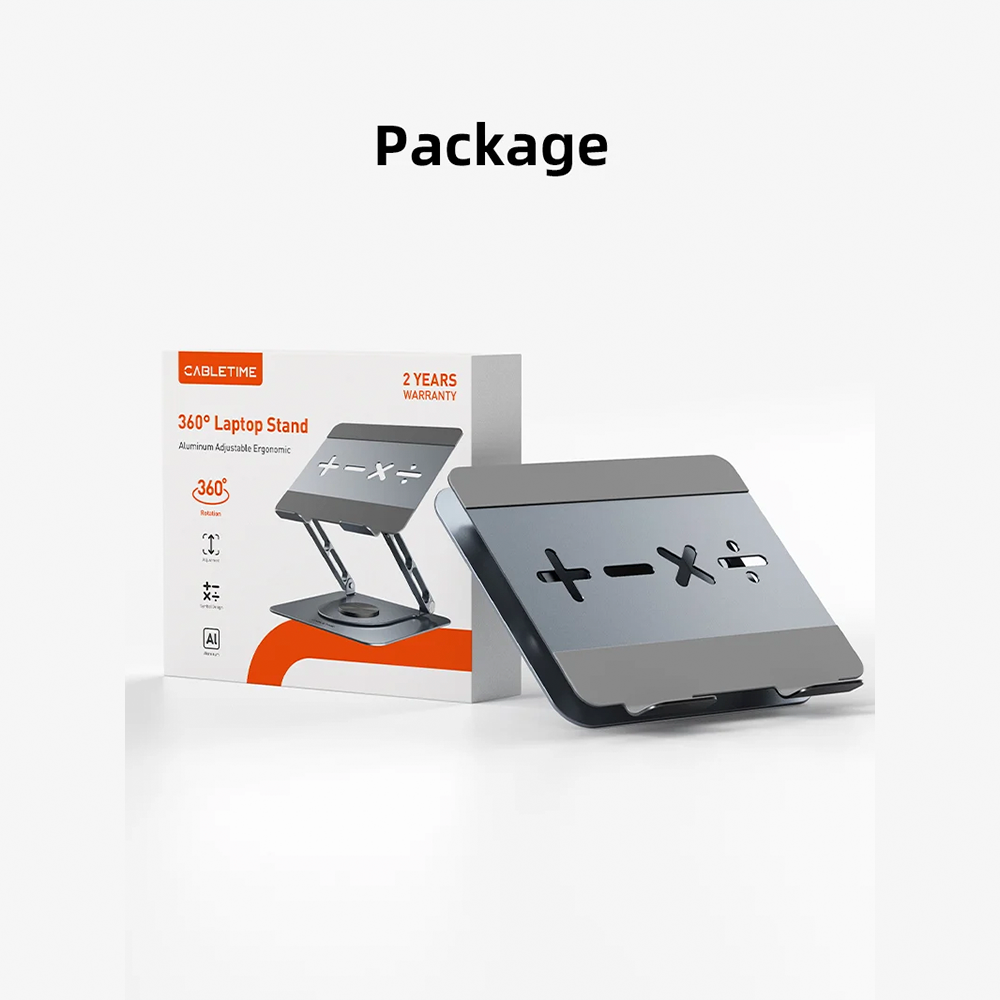 Soporte Giratorio 360° para Laptop de Aluminio Ergonómico Ajustable en Altura y Ángulo con Disipación Térmica para Laptops de 11 a 17.3 Pulgadas S2342