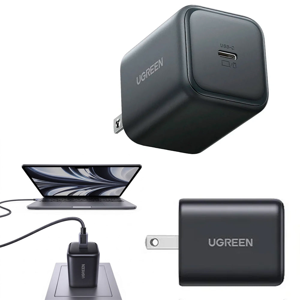 Cargador de Pared UGREEN X524 45W GaN USB-C Power Delivery Carga Rápida Laptop Smartphone Negro 65050B S2297