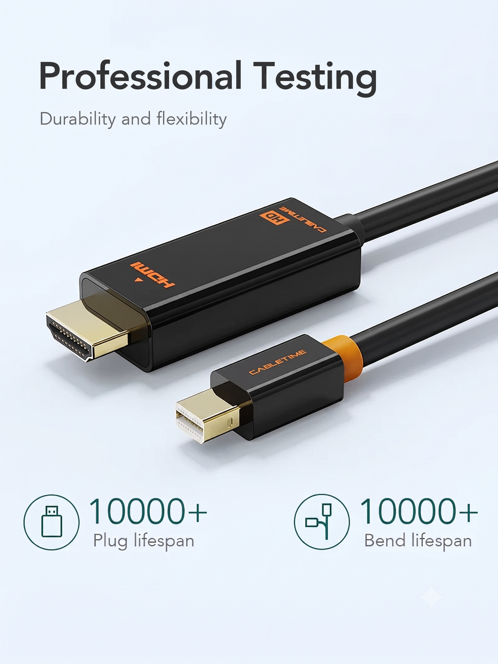 Cable Mini DisplayPort a HDMI Premium Full HD 1080p a 60Hz 1.8 Metros CABLETIME CD51K S2180