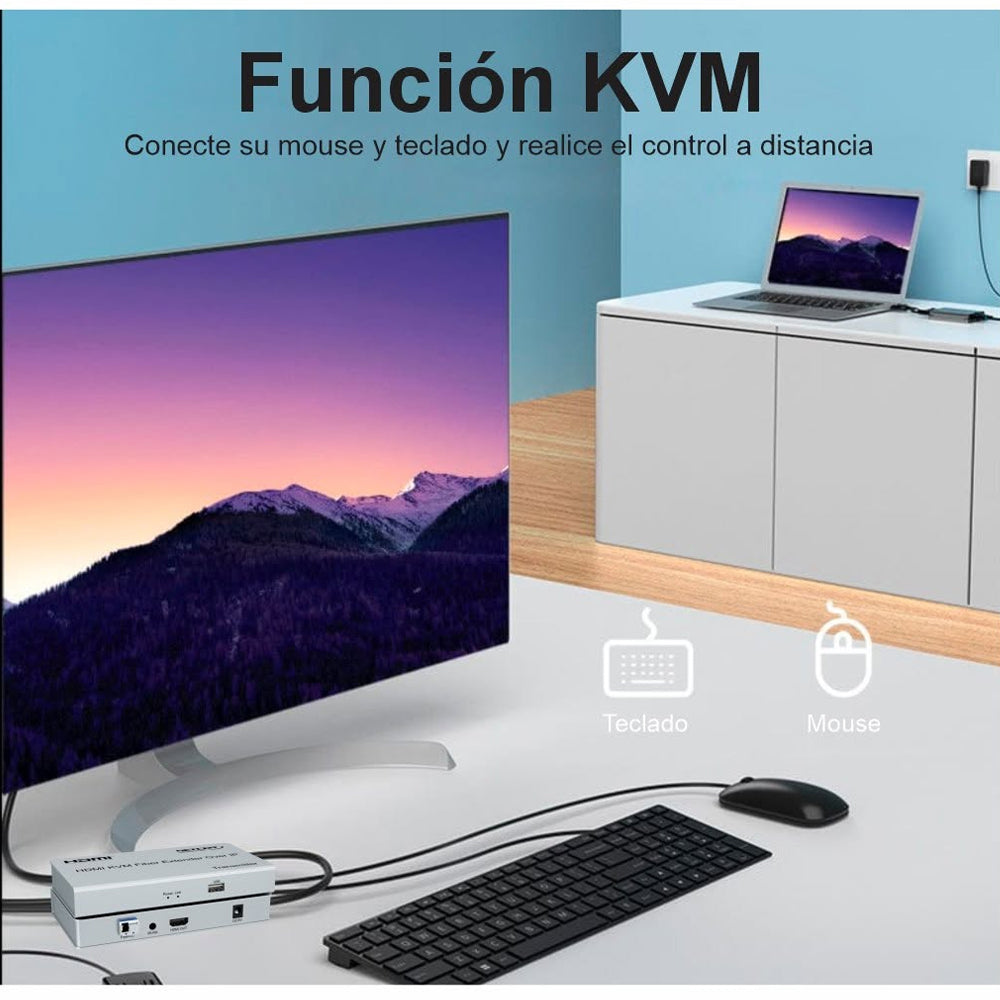 Extensor HDMI por Fibra Óptica NETCOM 20Km Full HD 1080p KVM USB IR Loop Out LC Monomode Over IP S1577