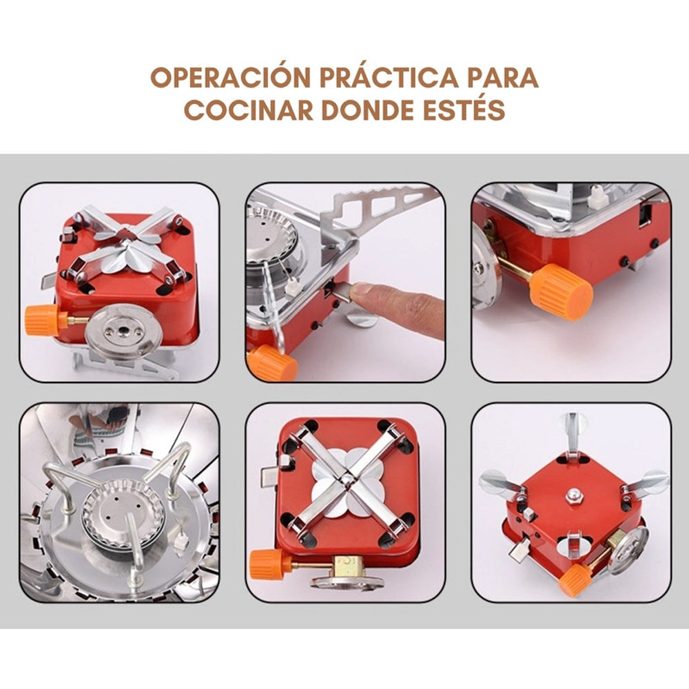 Cocina Portátil Plegable a Gas butano para Camping + funda S2008