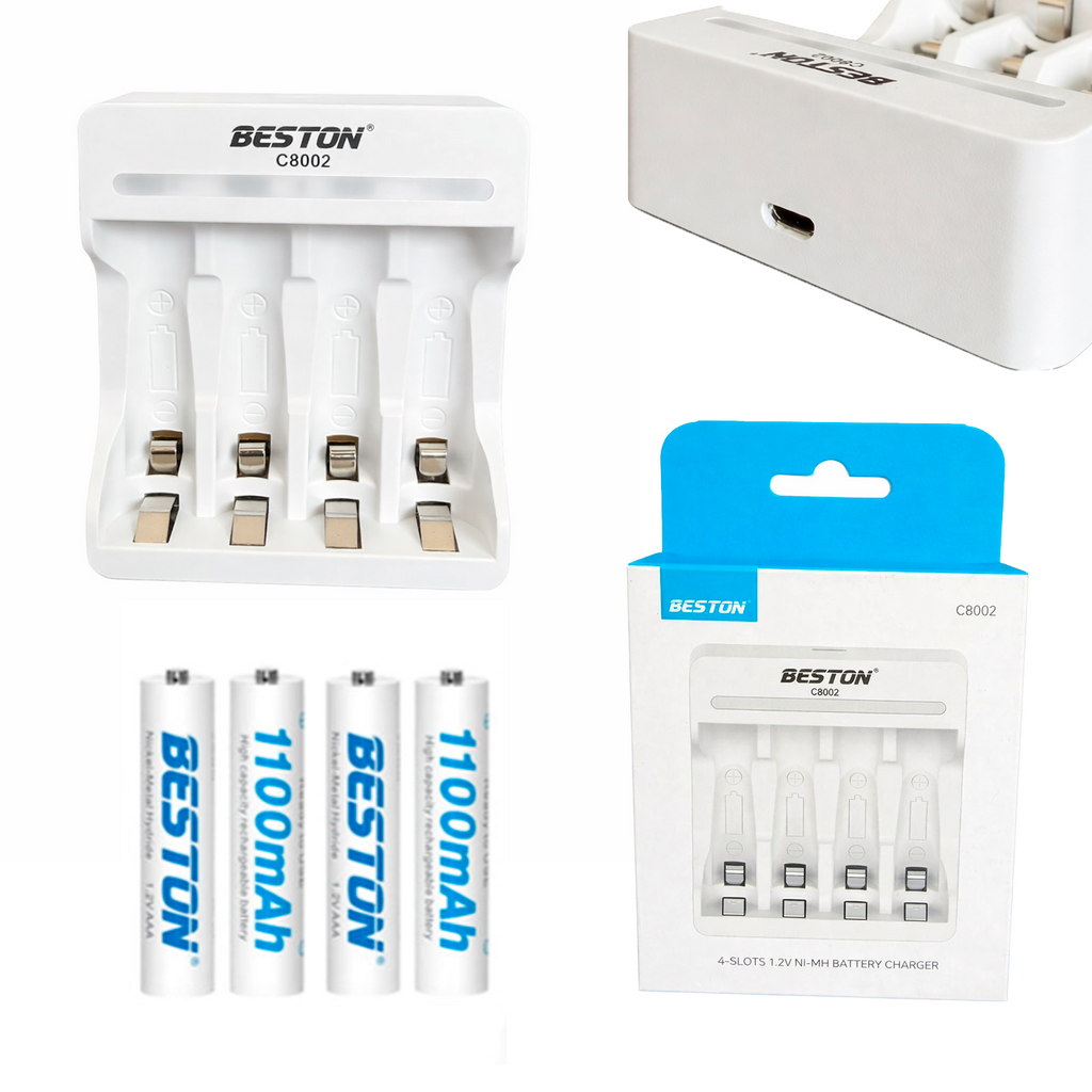 Kit Cargador Inteligente de Pilas +4 AAA Ni-MH 4 puestos s2021