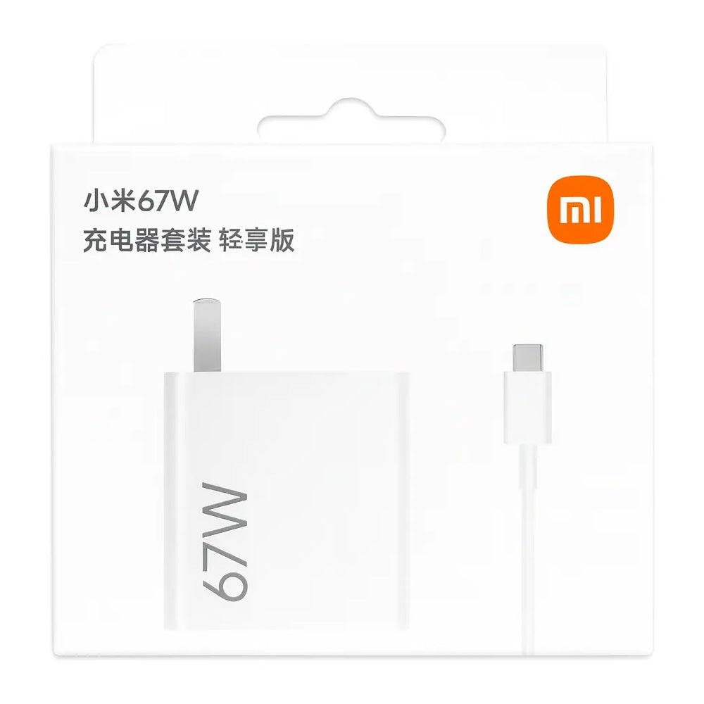 Cargador Xiaomi 67W Turbo Charge con Cable USB-A a USB-C Adaptador Original de Carga Rápida S2044