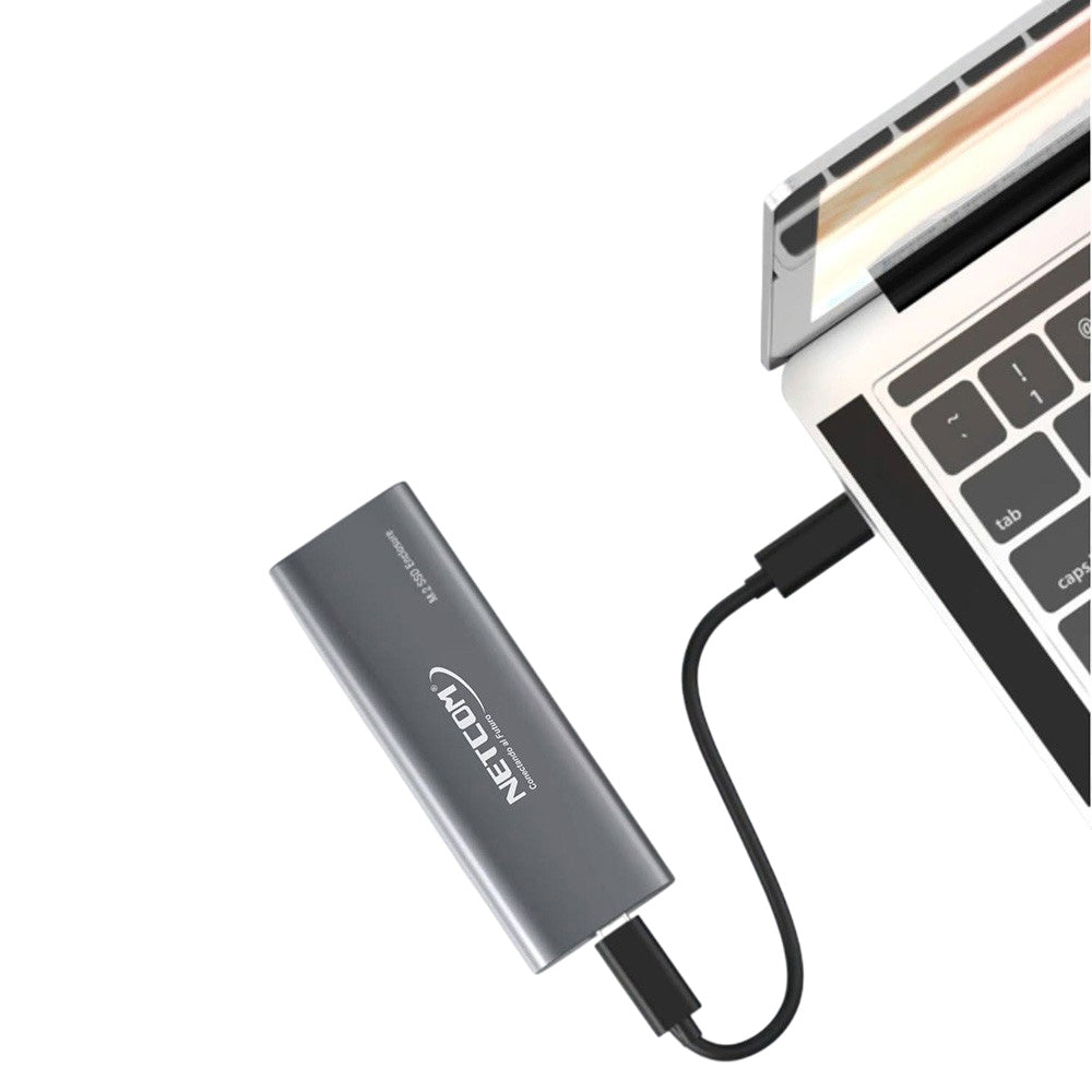 Case Gabinete de Aluminio para Disco Sólido M.2 NVMe SATA Dual Protocol NETCOM S2148