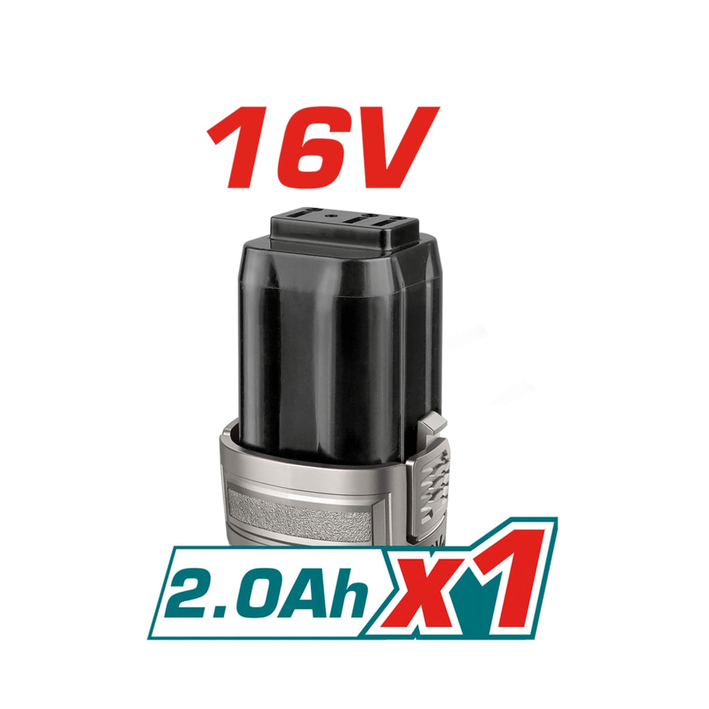 Set de Batidora Inalámbrica 16V TOTAL 7 Velocidades Pantalla LED Batería 2.0Ah Cargador y Maletín M16 S2309