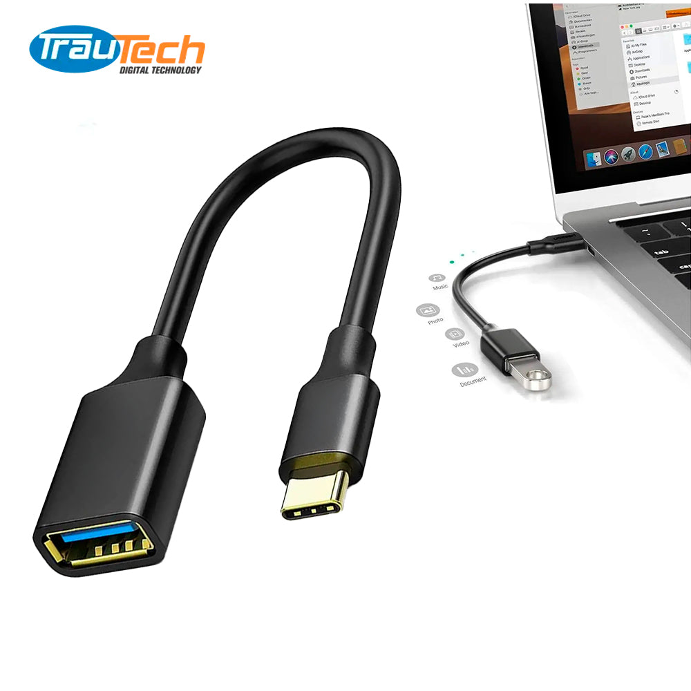 Cable Adaptador OTG USB Tipo-C a USB 3.0 5Gbps TRAUTECH S2068